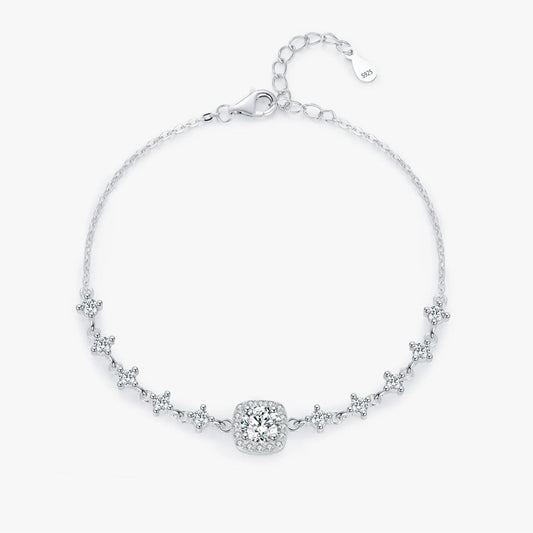 Bracelet brillant en argent sterling 925 et moissanite