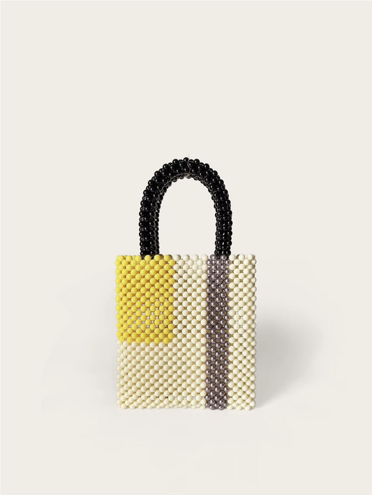 Mini sac à main carré en perles tissées