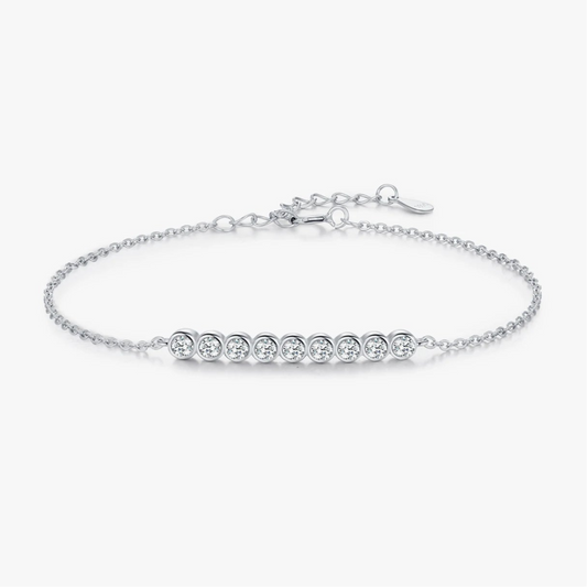 Bracelet simple en argent sterling 925 avec moissanites