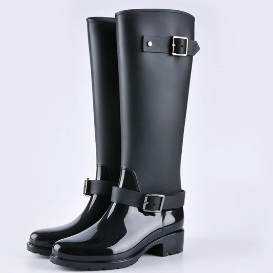 Bottes de pluie hautes à fermeture éclair avec détails boucles